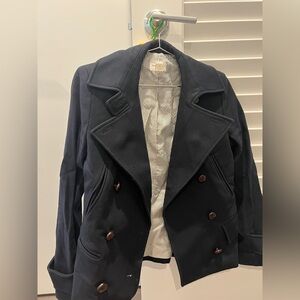Club Monaco Navy Double-Breasted wool Coat
